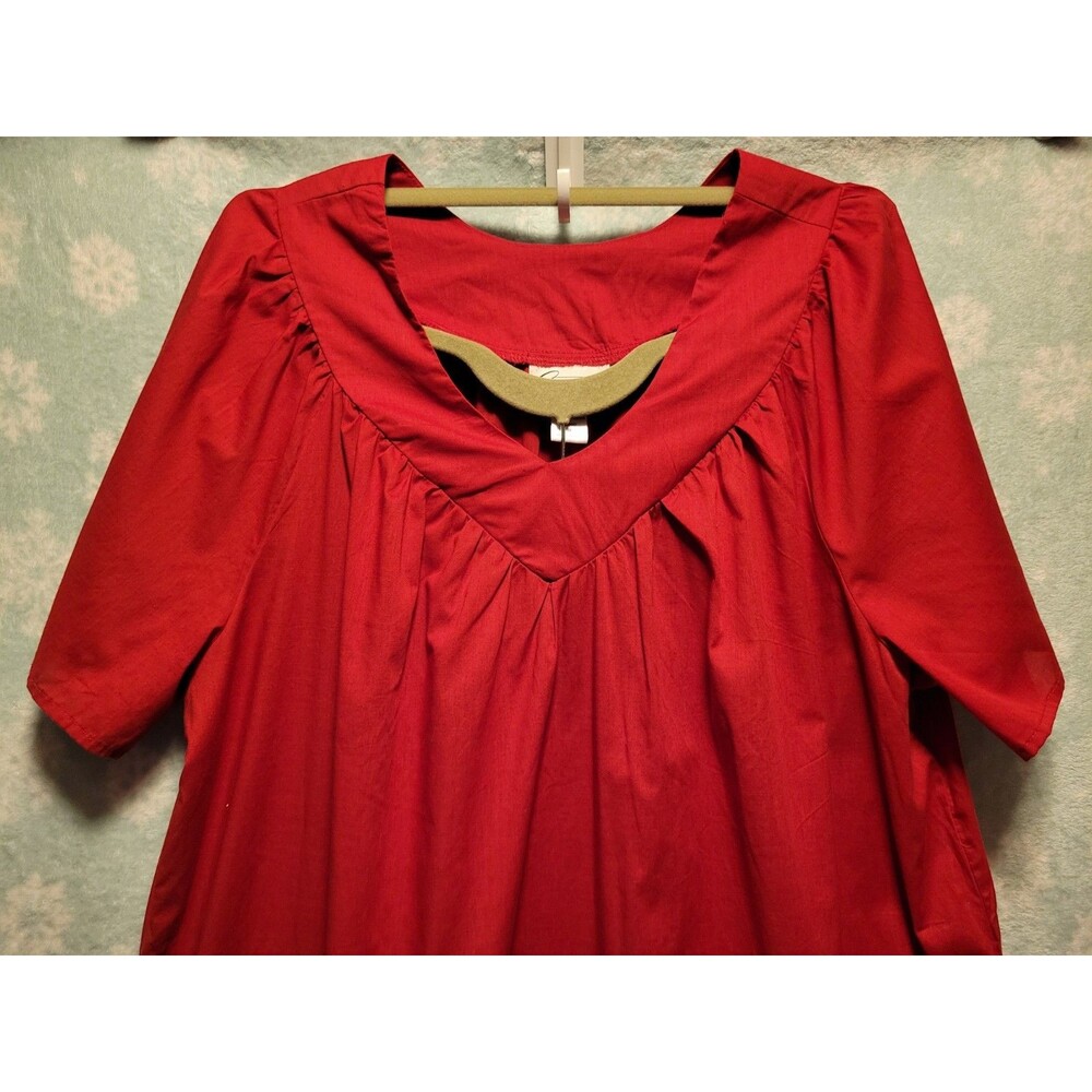 Easy Essentials Women's House Dress Nightgown 3X Mumu Red Floral Flower Moomoo